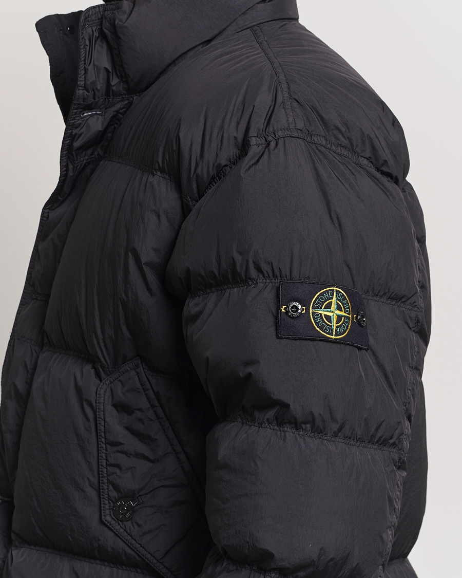 Stone Island Garment Dyed Recycled Nylon Down Jacket Black at
