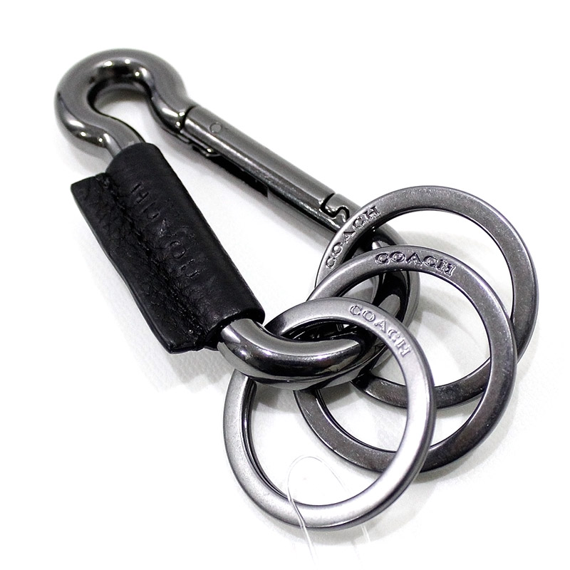 COACH】コーチ ロゴ レザー カラビナキーフォブ キーホルダー