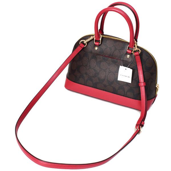 COACH】コーチ バッグ ドーム型 コーティングキャンバス レザー