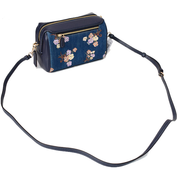 COACH】コーチ デニム ペブルレザー ベネット ペインテッド フローラル