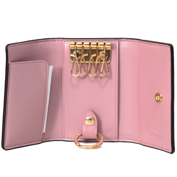 COACH】コーチ コーティングキャンバス レザー フラワー フローラル 花