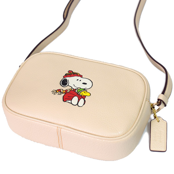 COACH】コーチ ぺブルレザー ピーナッツ コラボ スヌーピー ウッド
