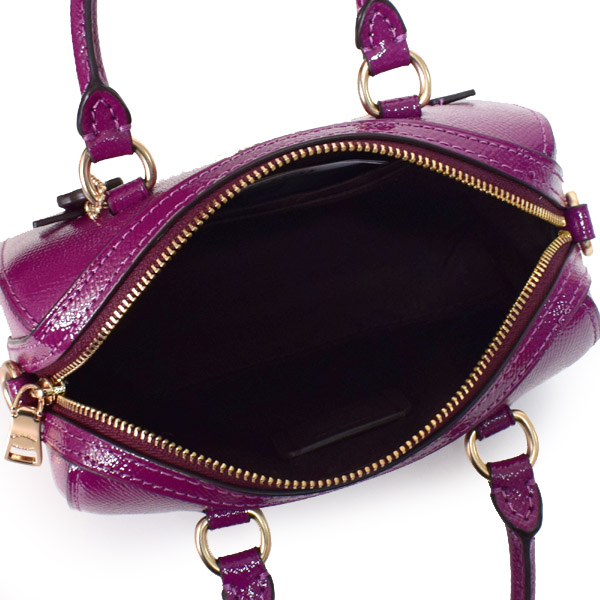 COACH】コーチ レザー ミニ ローワン パテント サッチェル クロス