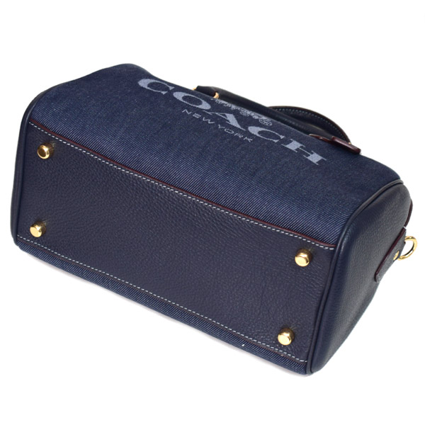 COACH】コーチ デニム レザー ローワン サッチェル ロゴ 2WAY 斜め掛け