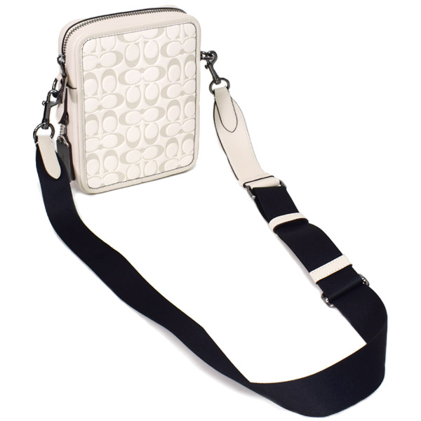 COACH】コーチ メンズ スムースカーフレザー シグネチャー 型押し