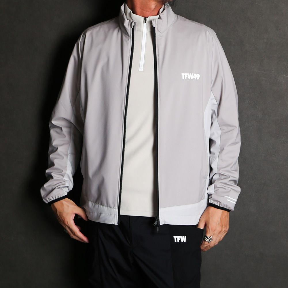 5394【美品】TFW49ジップアップジャケット 切り替えデザイン ブラック