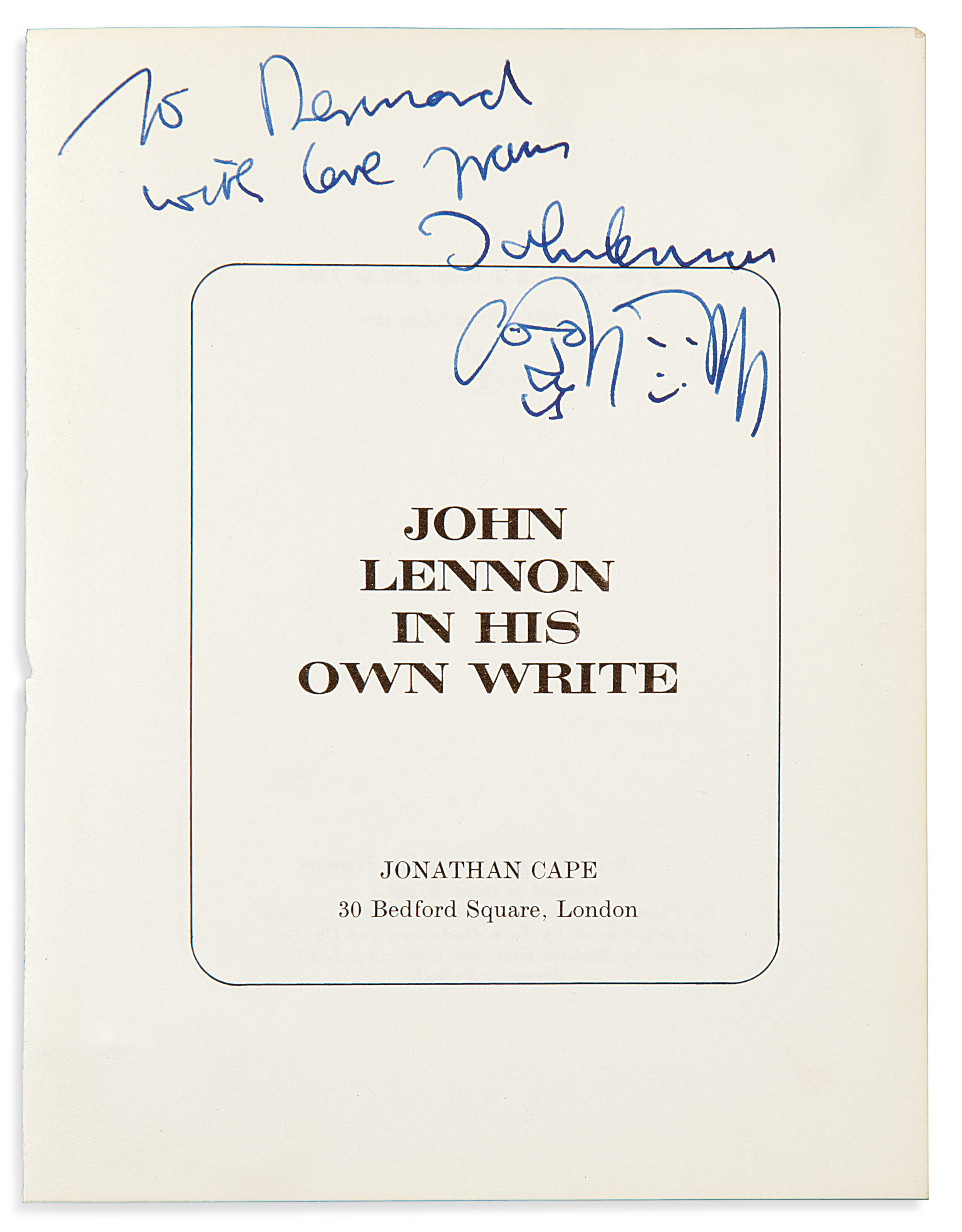 John Lennon, A signed book, In His Own Write | Christie's