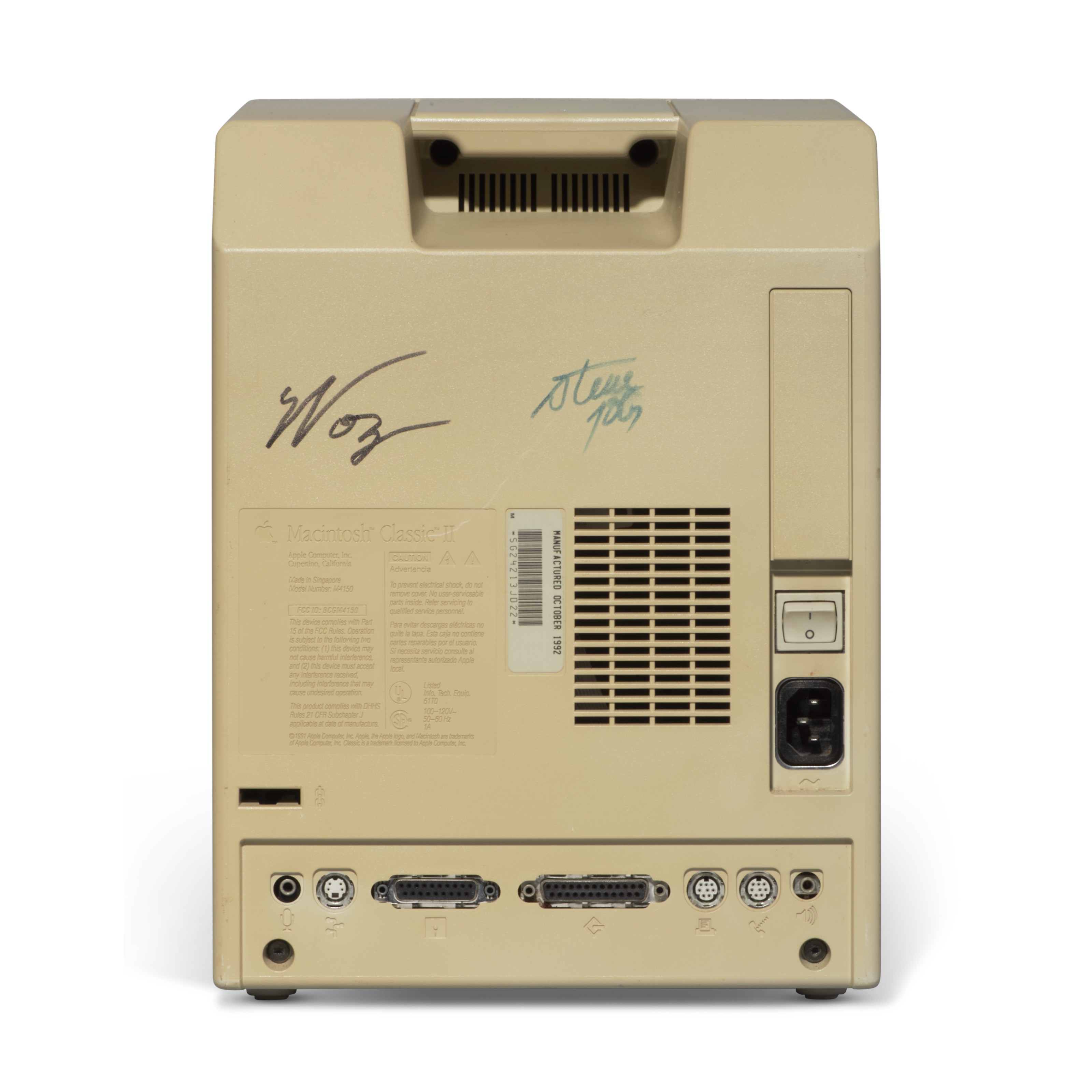 A MACINTOSH CLASSIC II SIGNED BY JOBS AND WOZ, APPLE COMPUTER INC