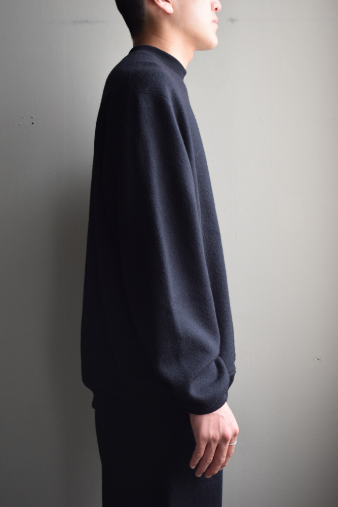 Cale (カル) Super 120's エアーウール裏毛 プルオーバー [BLACK]