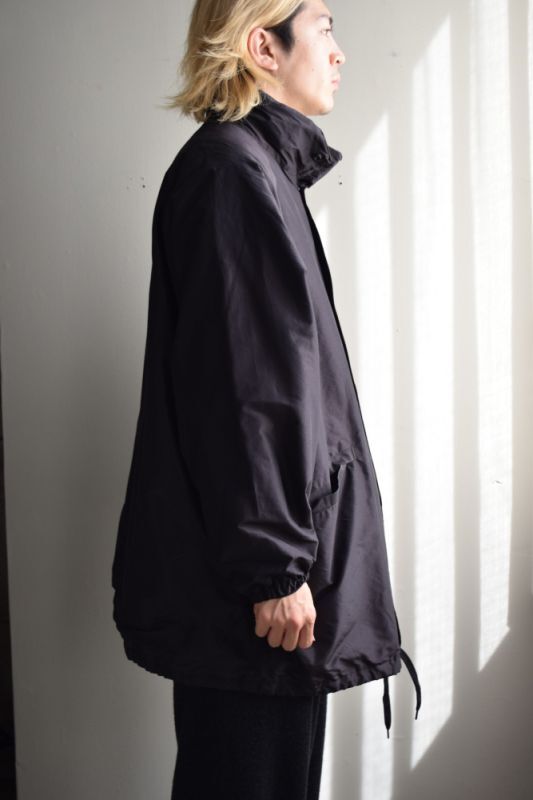 COMOLI (コモリ) コットンシルク フーデッドコート [BROWN]