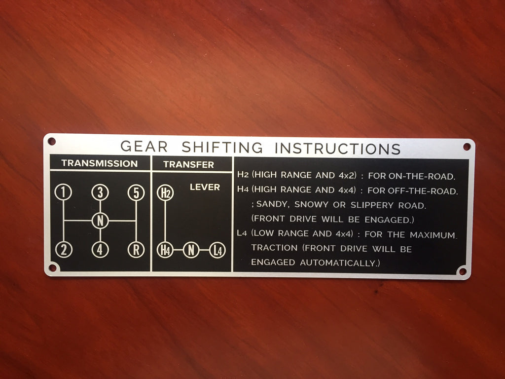 5 Speed Gear Shift Instruction Plate for Land Cruiser FJ40 – City