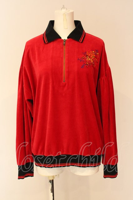 ヴィヴィアンウエストウッド / コットンベロアハーフジップトップス 00