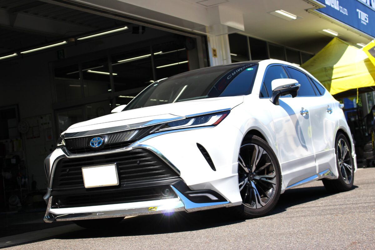 80ハリアーにTEIN車高調を装着！ダウン量が多いとアライメントは