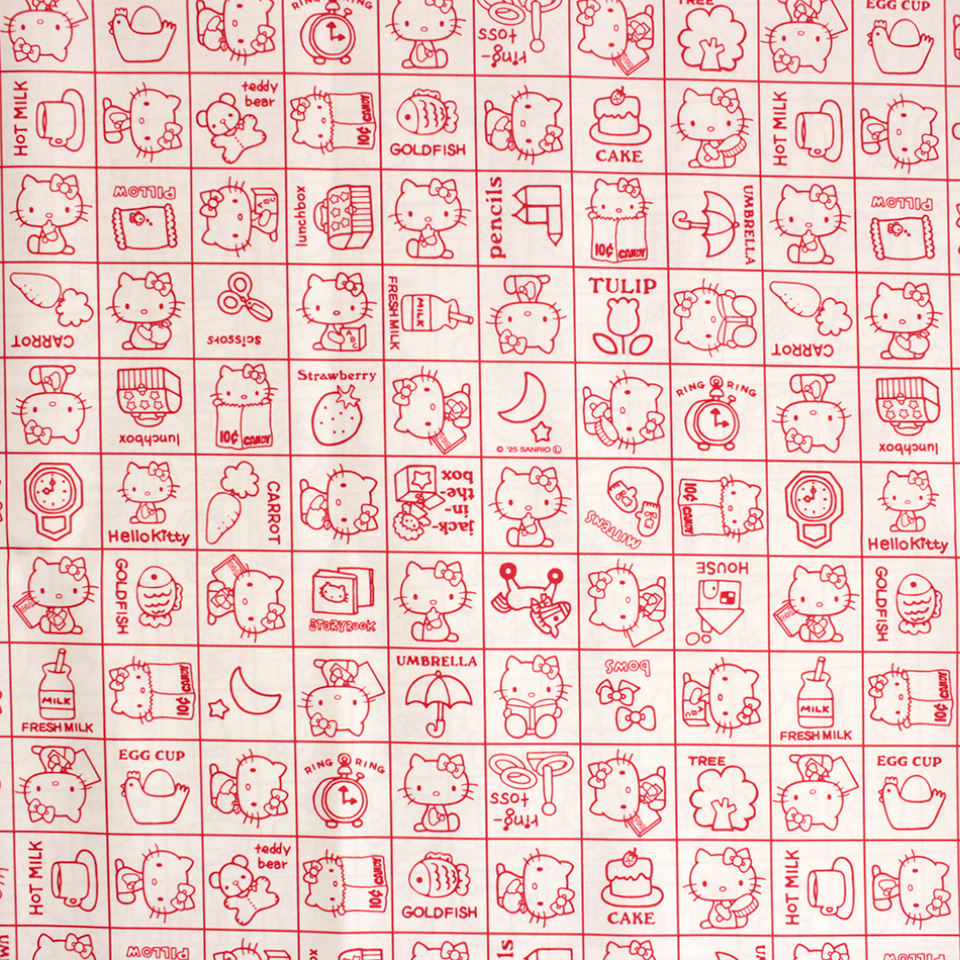 サンリオ キティ／スヌーピー ポリエステルオックス生地 1mカット