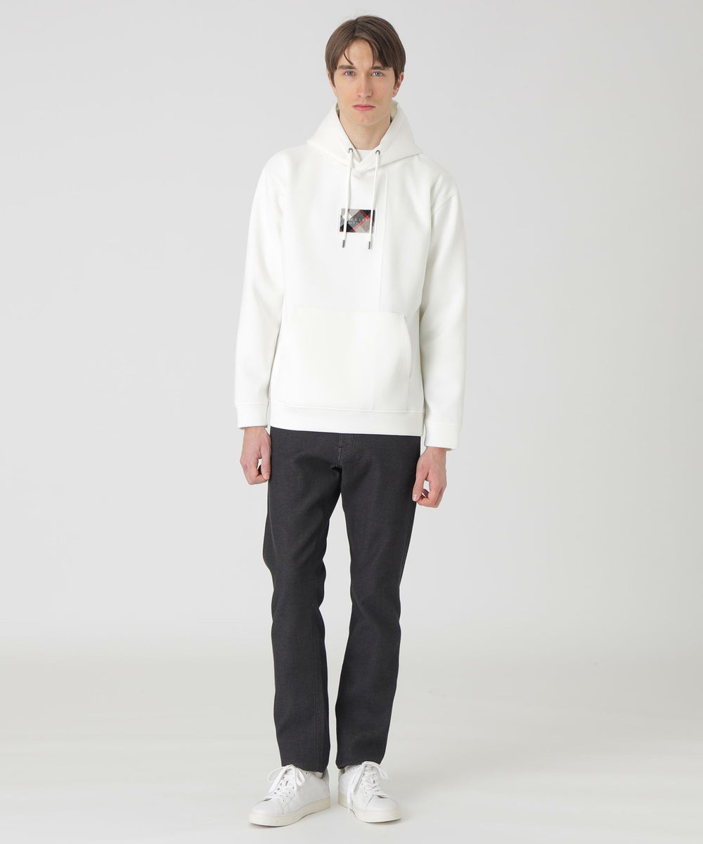 クレストブリッジチェックワッペンフーディー（カットソー）｜BLACK