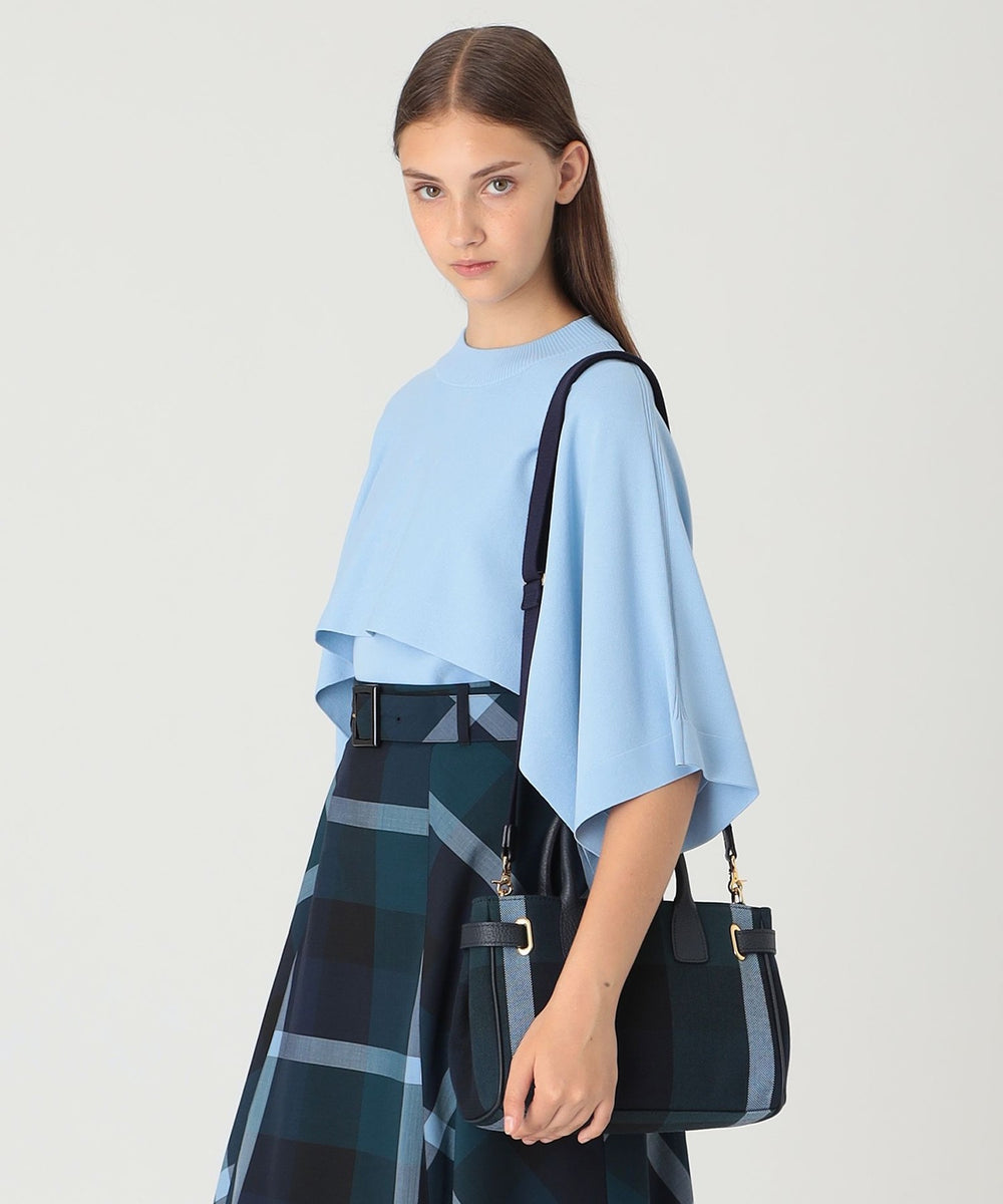 クレストブリッジチェックキャンバスハトメミドルトート（バッグ
