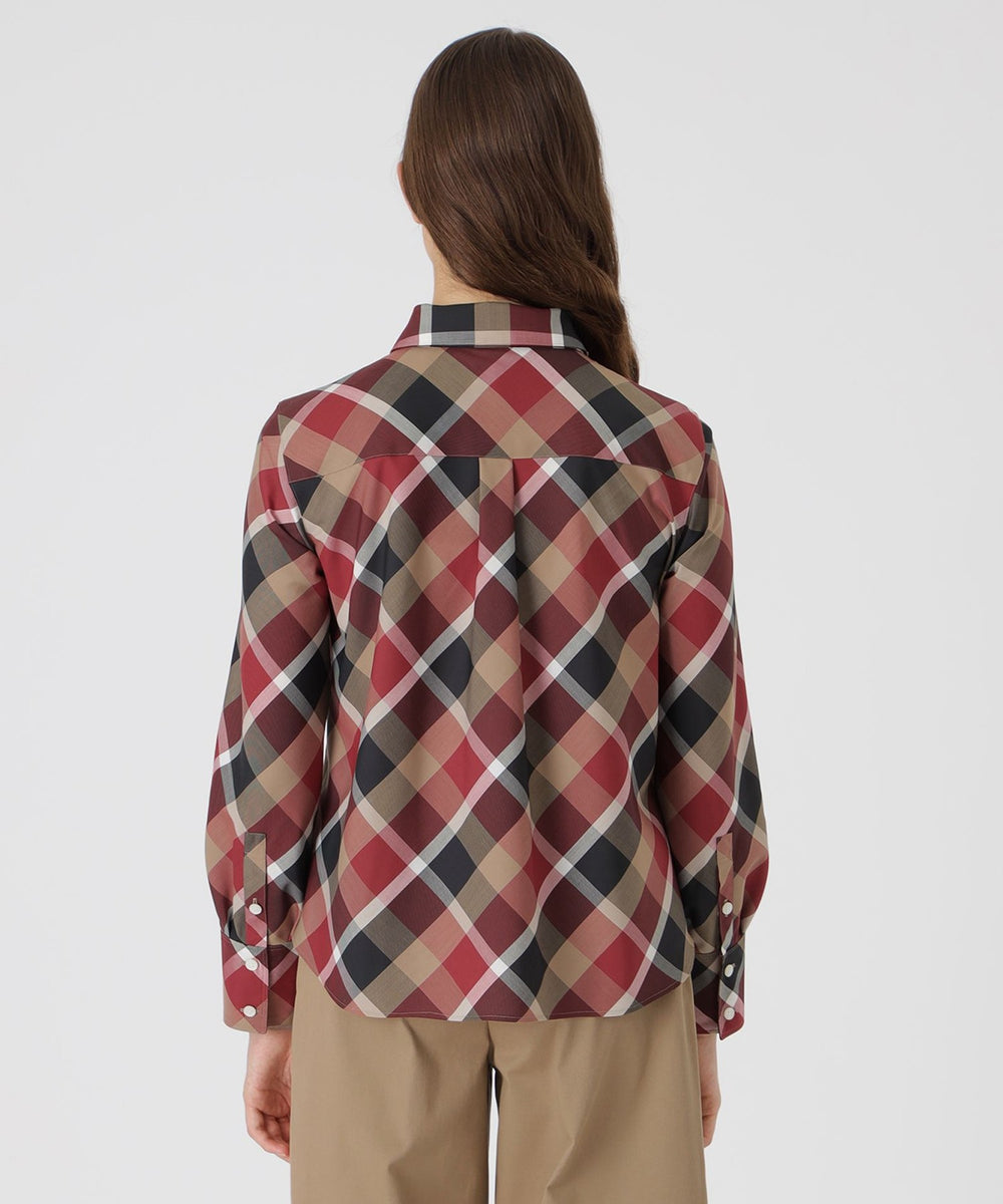 クレストブリッジチェックハーフスパンツイルリボンタイ付きシャツ