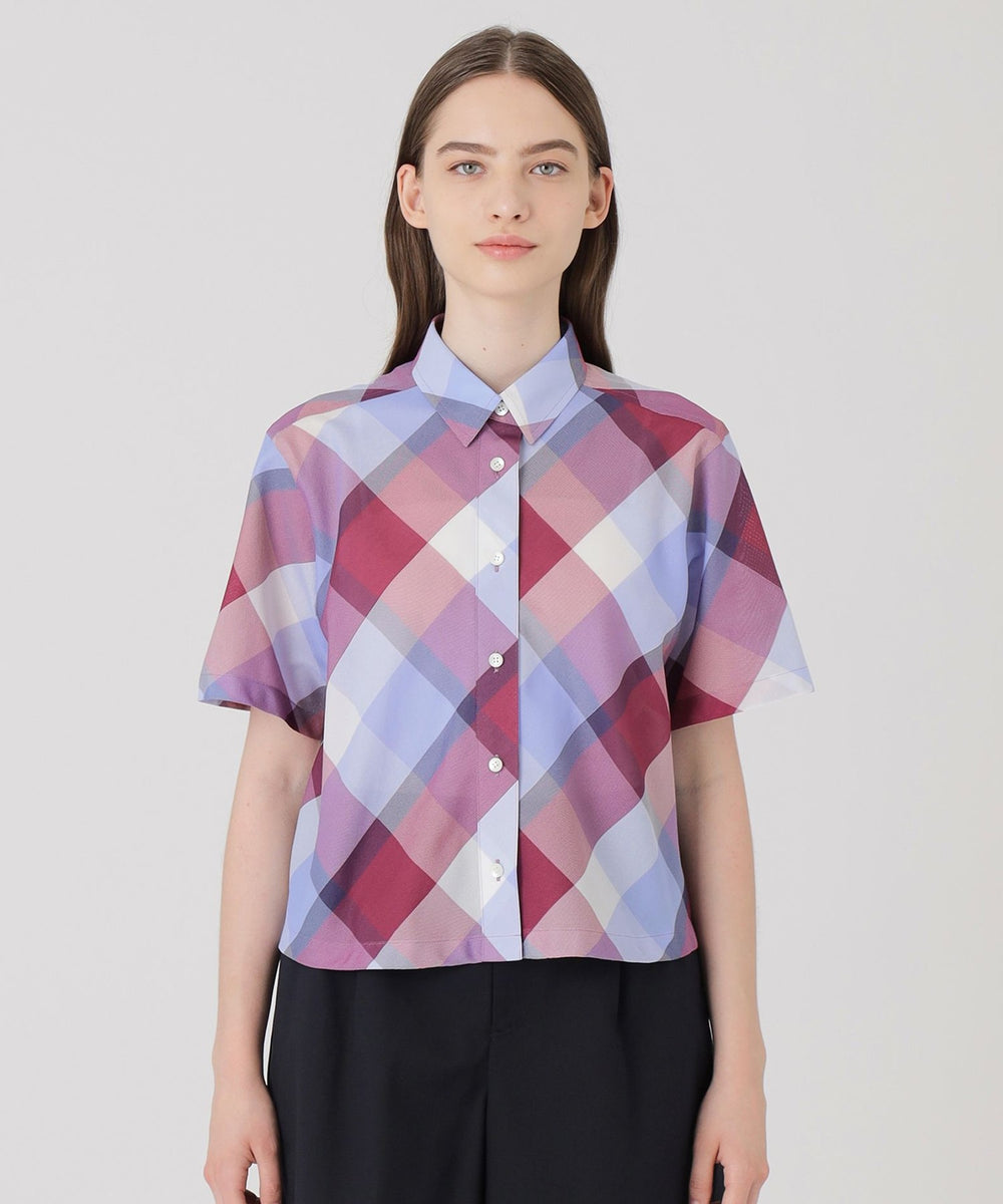 クレストブリッジチェックカラミクロスシャツ（ブラウス）｜BLUE LABEL