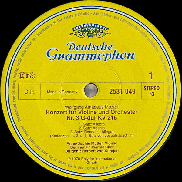 アンネ・ソフィー・ムター(Vn）/モーツァルト：ヴァイオリン協奏曲第3
