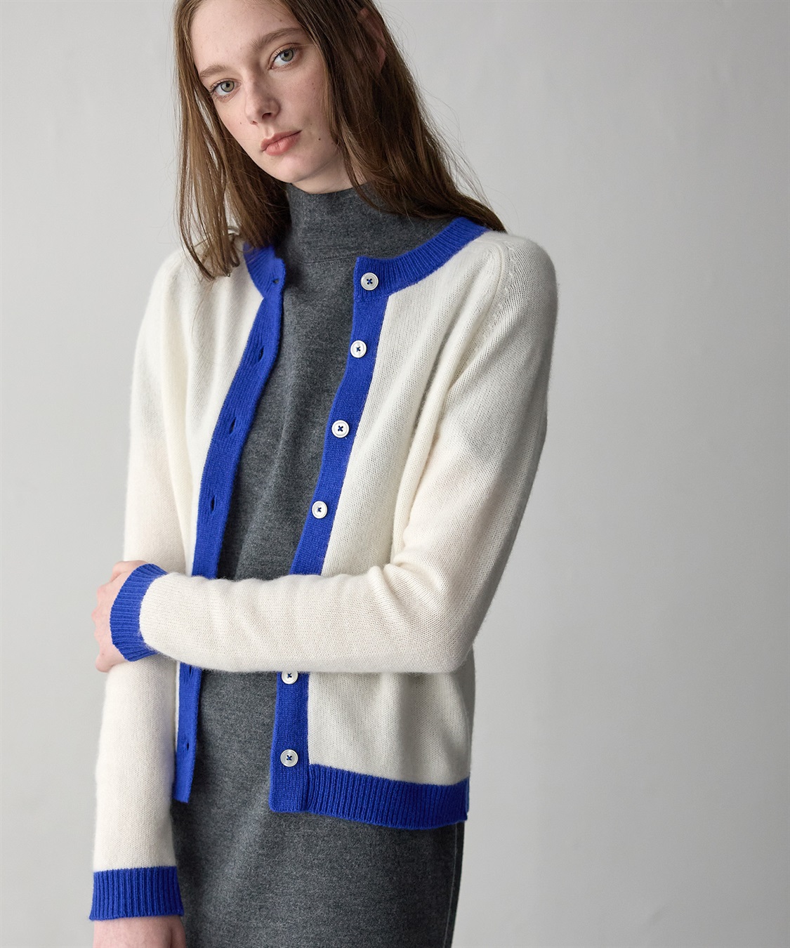 WEB限定】カシミヤ配色ニットカーディガン 49AV JUNKO SHIMADA｜クロス