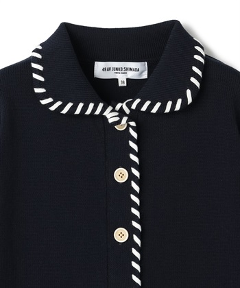 丸襟ステッチニットカーディガン 49AV JUNKO SHIMADA｜クロスプラス