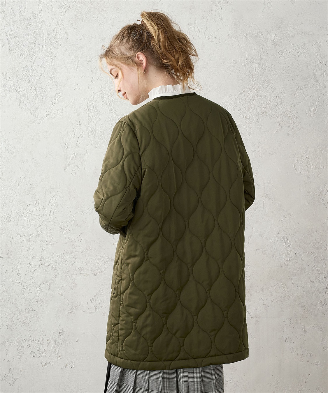 ノーカラー ロングキルトジャケット LE SOUK HOLIDAY｜クロスプラス