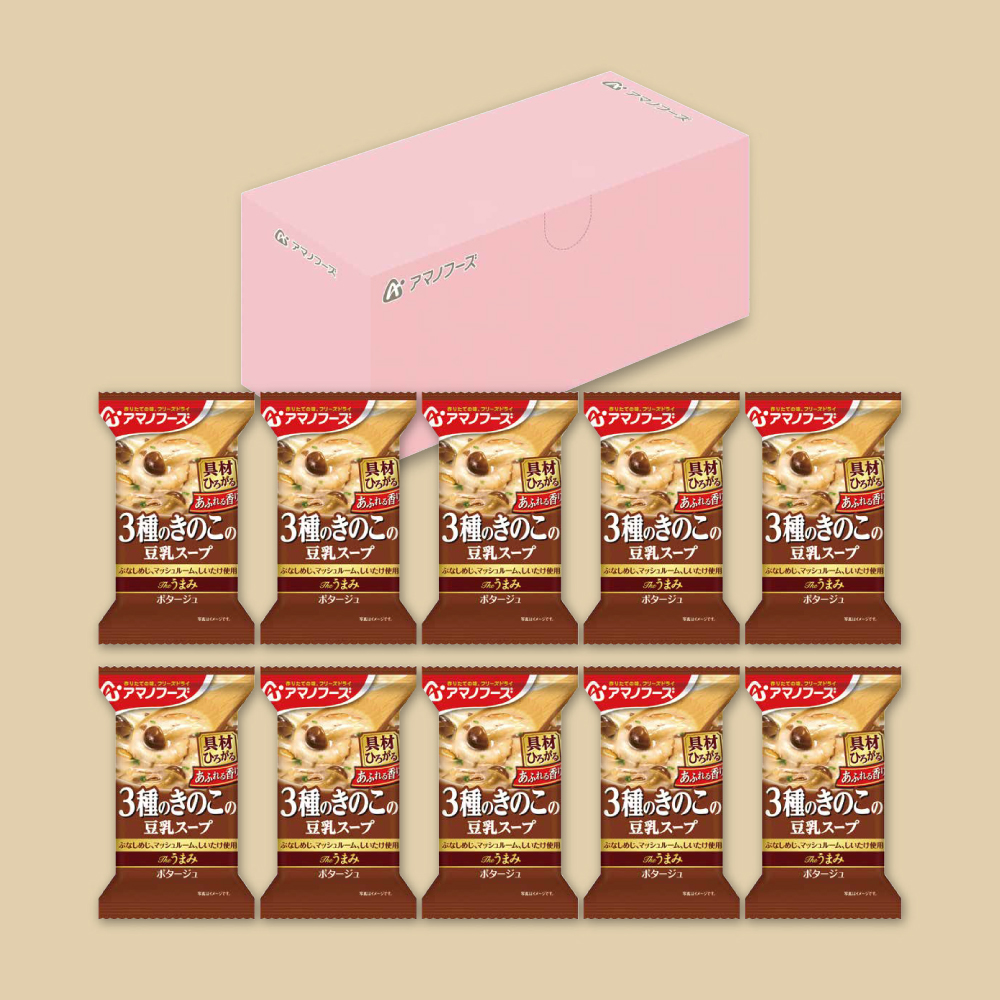 Theうまみ 3種のきのこの豆乳スープ - インスタント味噌汁・フリーズ