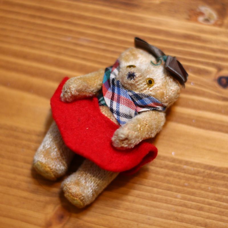 グラスアイの小さなテディベア/Antique Teddybear/ぬいぐるみ-/Antique