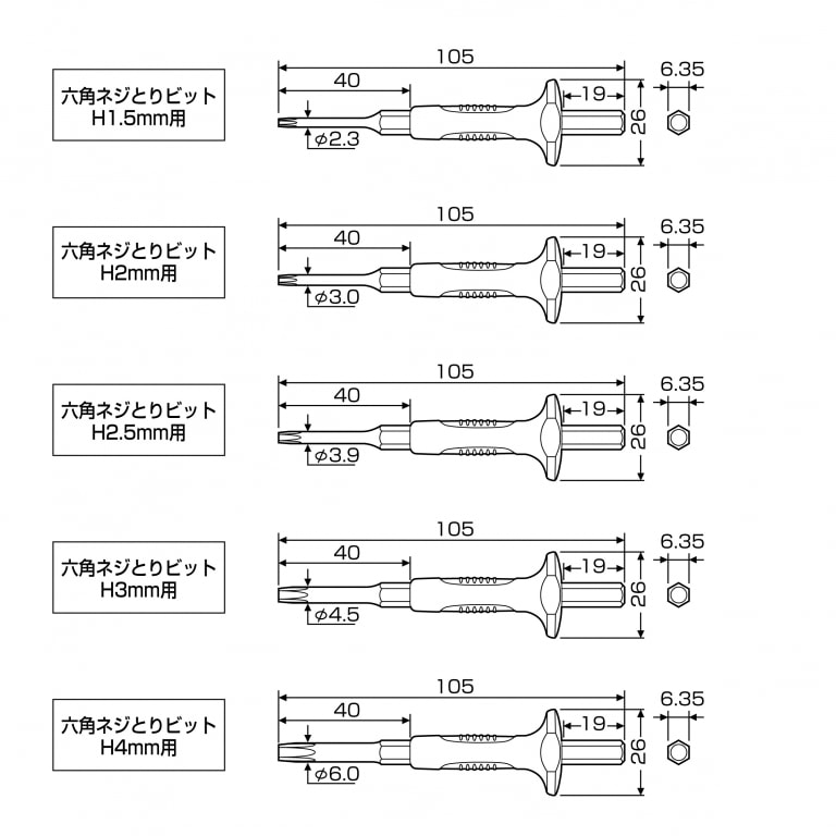 ネジとりインパクト 7本組 | ANEXブランドのドライバー・工具メーカー