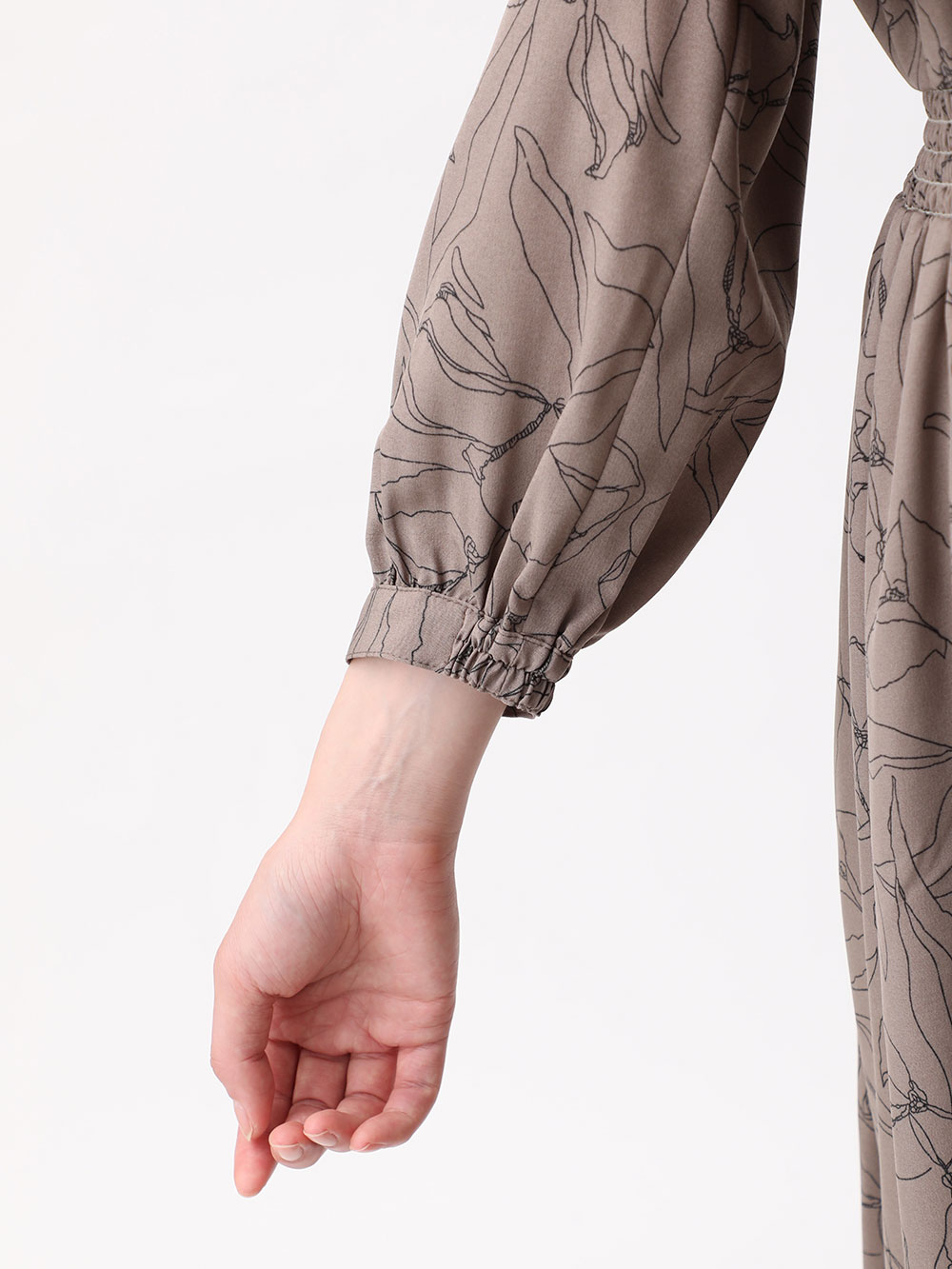 ウエストシャーリングVネックプリント ワンピースマタニティ・授乳服