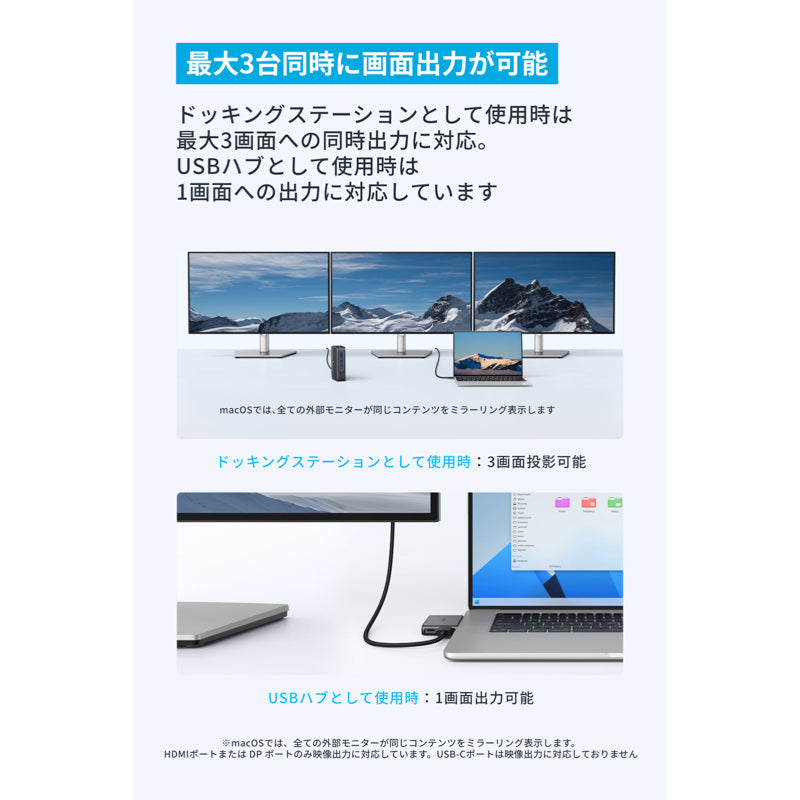 Anker Nano ドッキングステーション (13-in-1, 着脱式USB-C ハブ