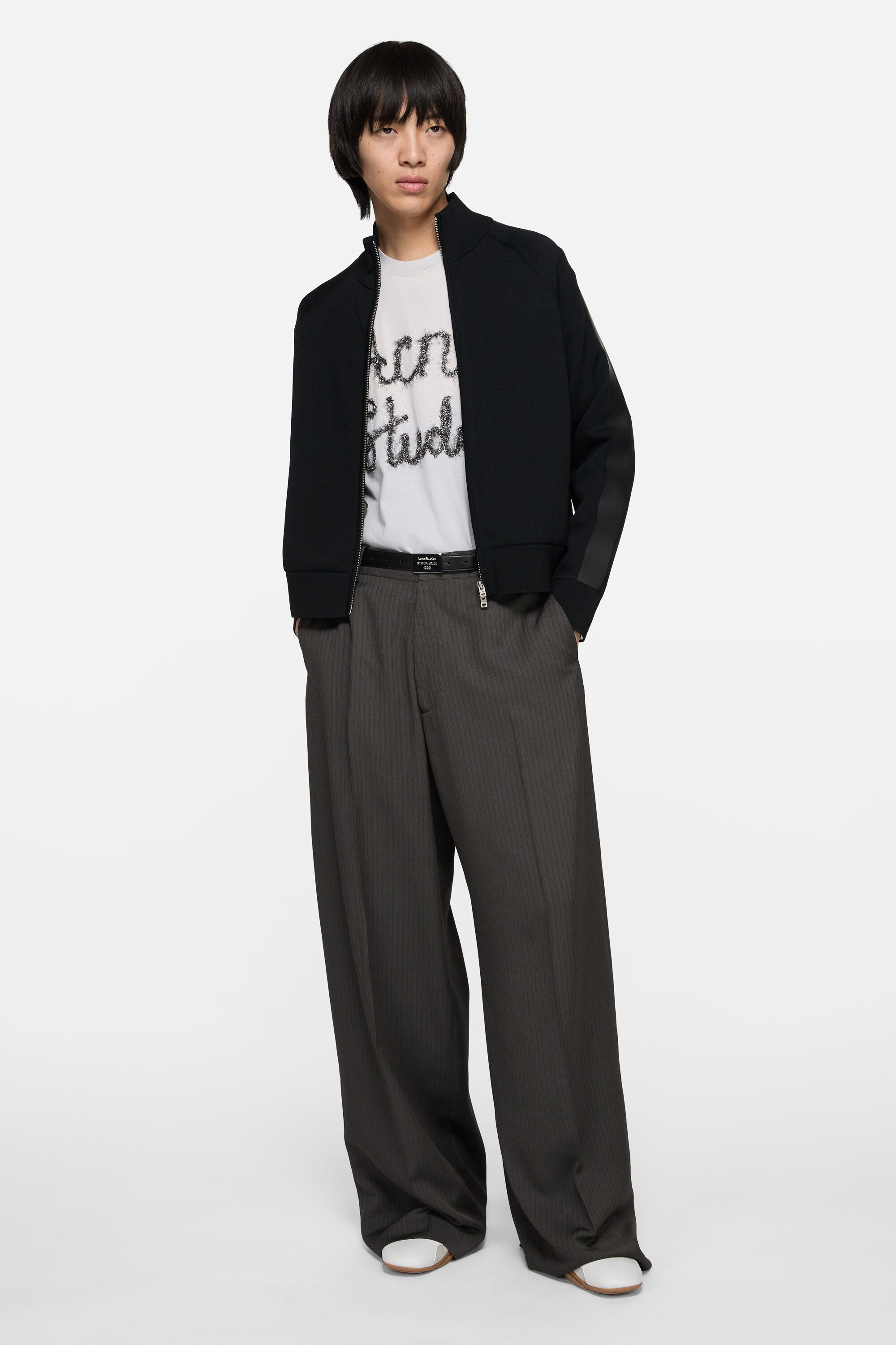 Acne Studios - Zip-up logo cardigan - Black