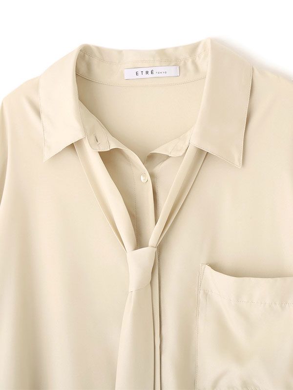 ETRE TOKYO - キュプラネクタイオーバーサイズシャツ (LIGHT BEIGE
