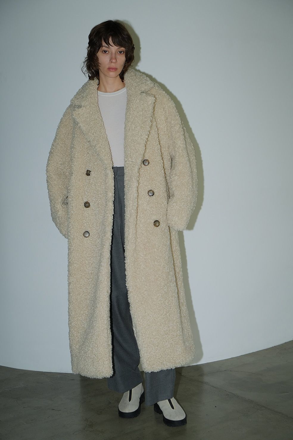 CLANE - ダブル ロング ボアコート - DOUBLE LONG BOA COAT - IVORY