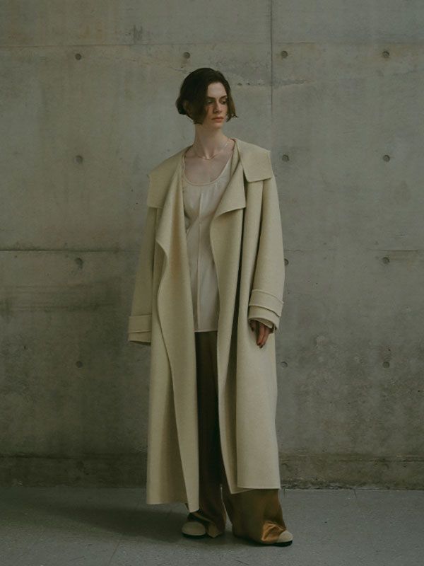 ETRE TOKYO - ウールフーディーリバーコート - BEIGE | ADDICT WEB SHOP