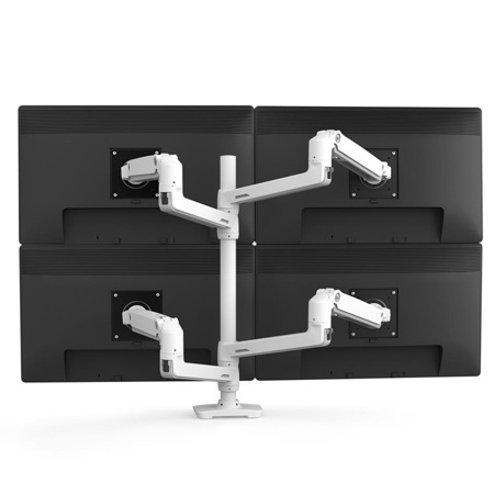 Ergotron LX Dual Stacking Monitor Arm with Tall Pole, White 45-509-216