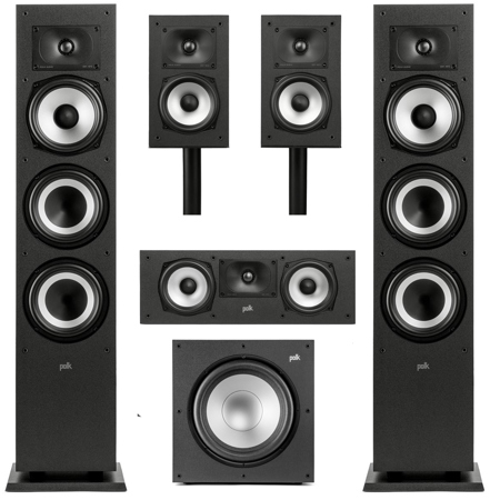 Polk Audio XT60 Monitor 5.1 Home Theater Pack, Black 300146-01-00