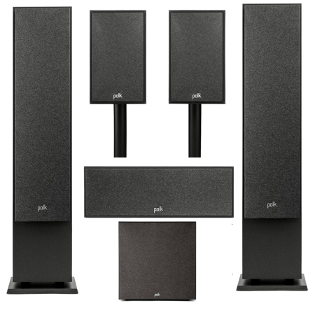 Polk Audio XT60 Monitor 5.1 Home Theater Pack, Black 300146-01-00