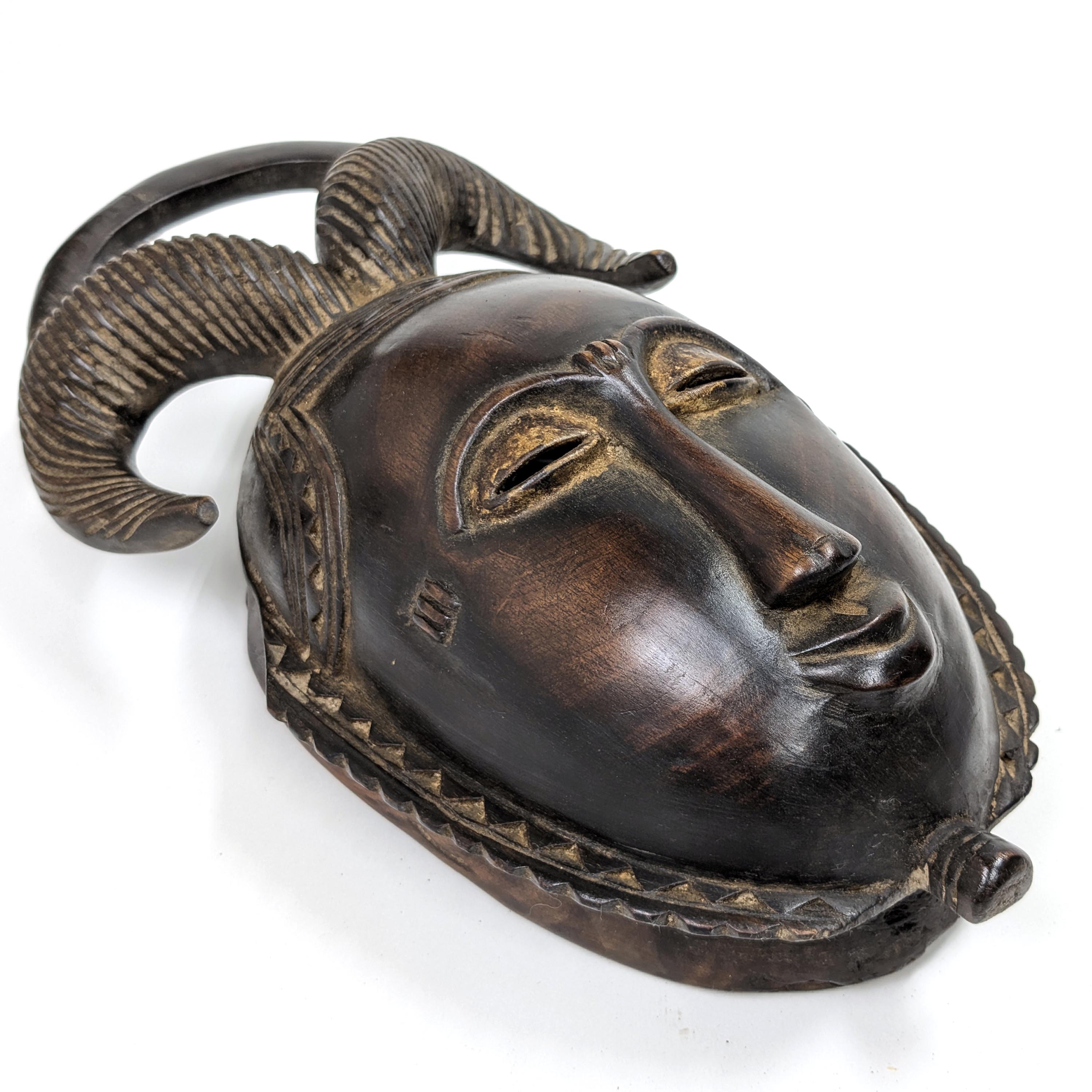 バウレ族仮面 41cm アフリカン プリミティブアート マスク （r155-17