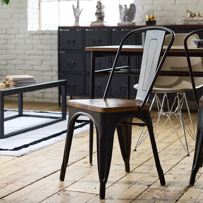 ダイニングチェア4脚セット ヴィンテージウッドデザイン Lewis(ルイス