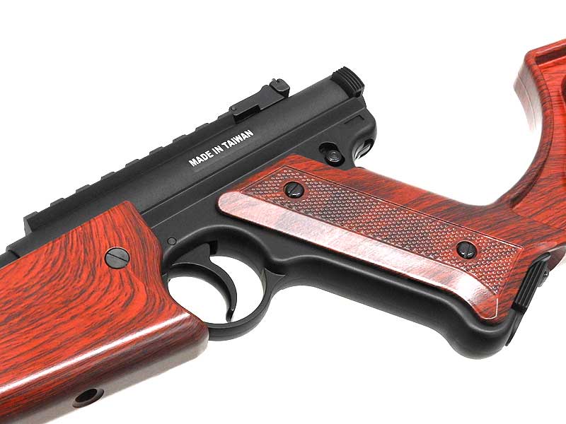 KJ WORKS] スタームルガー MK1 フェイクウッド カービン 固定ガスガン