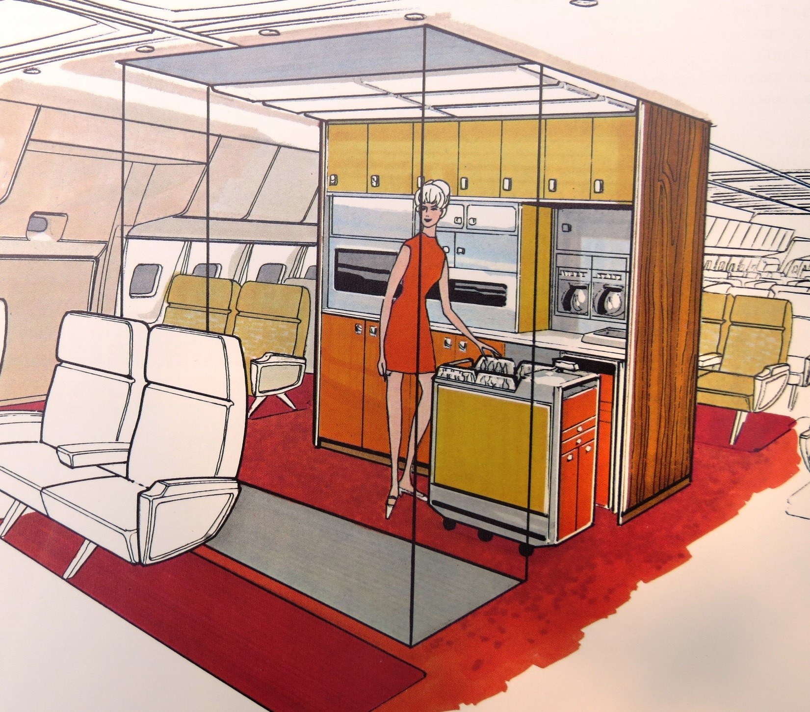 Main Deck Galley Mockup Illustration : AirlineReporter
