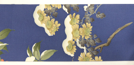 雪持ち南天名古屋帯