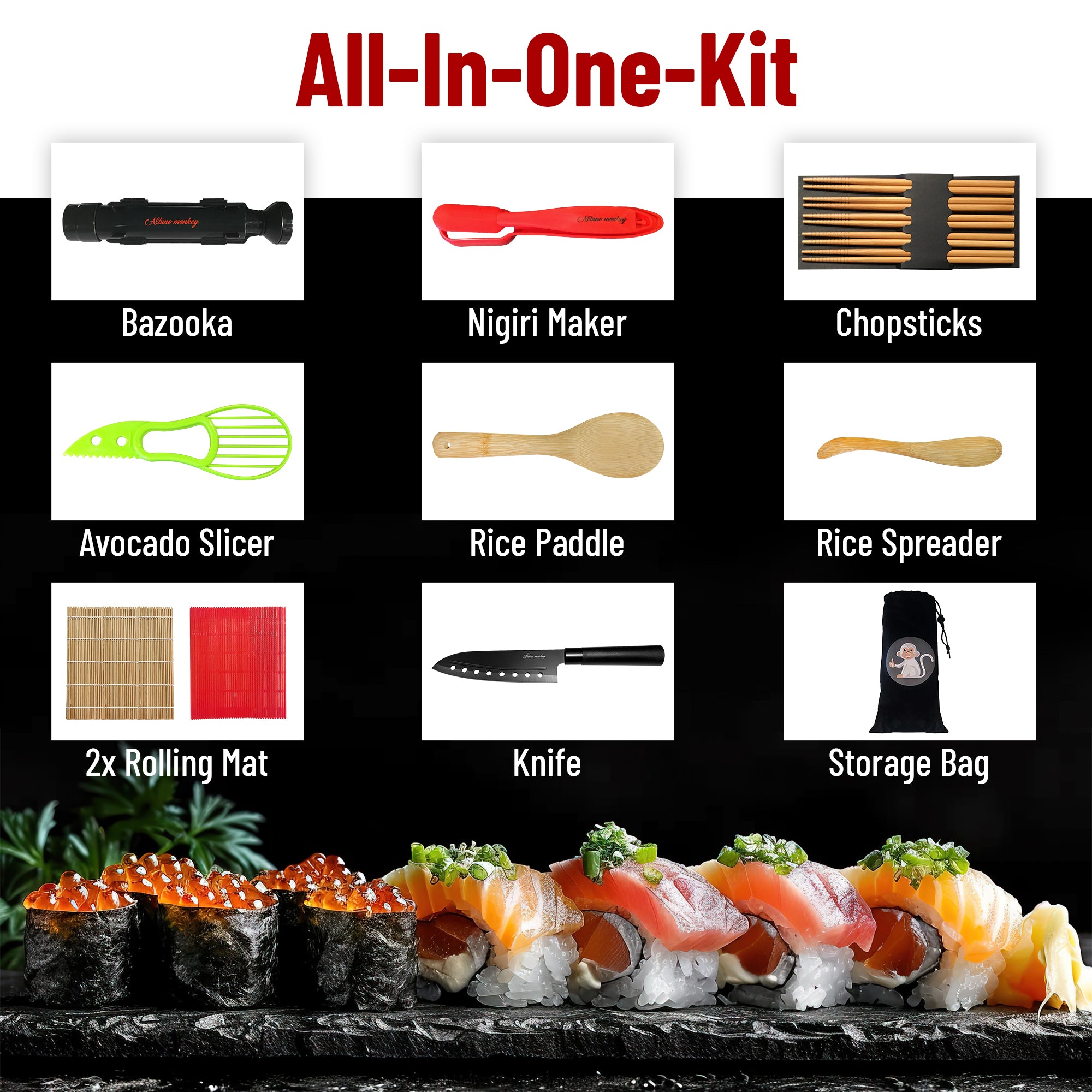 Sushi Making Kit - [All-in-One ] – Perfect for Beginners - 14 in 1