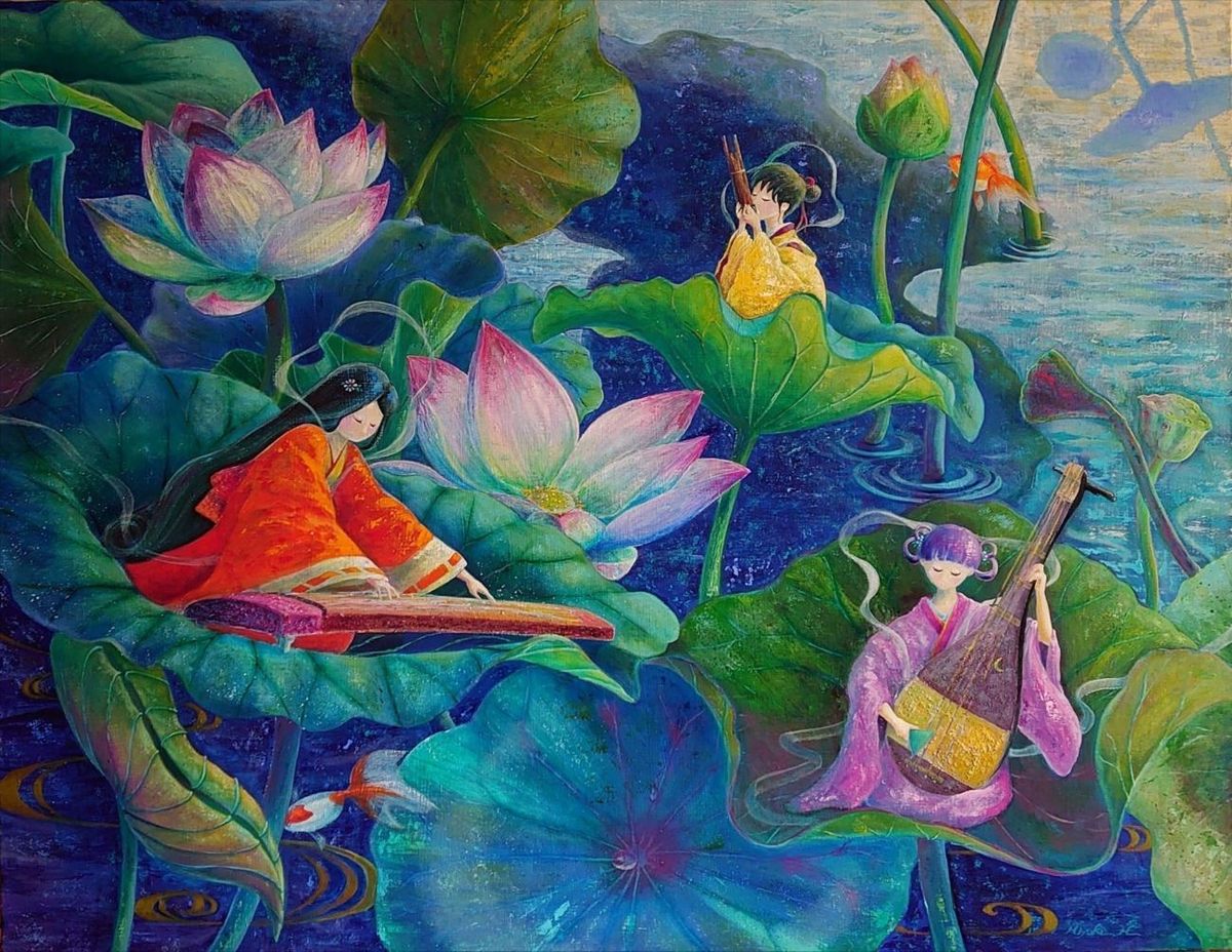 夜桜」 by Miyuki｜Artmeter｜暮らしを彩るアートが、きっと見つかる