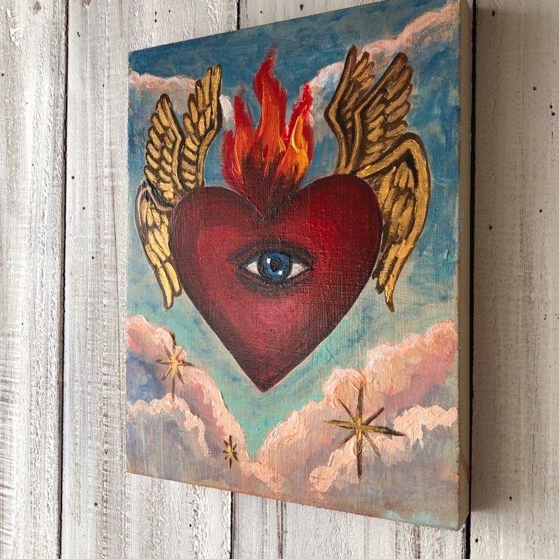 6枚の羽をもつ燃えるハート」 by 徳島 洋子｜Artmeter｜暮らしを彩る