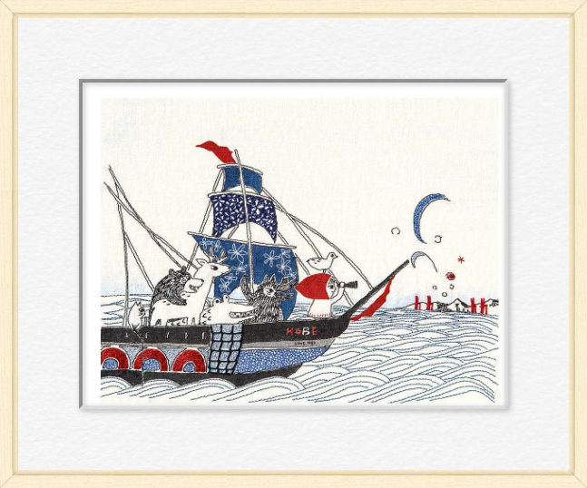 MICAO 絵画(版画額装品/ジクレー) きりんさんがおったで 9696|アート