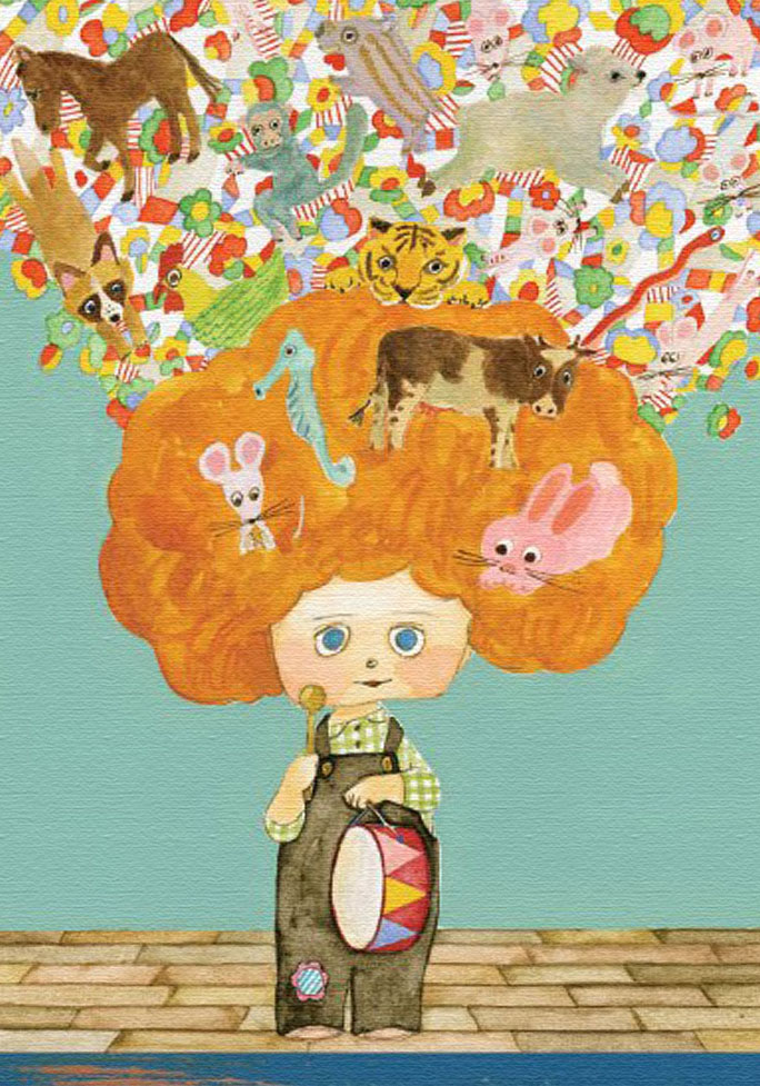 マリーニ＊モンティーニ 絵画 (版画/キャンバスジクレー) 僕の太鼓