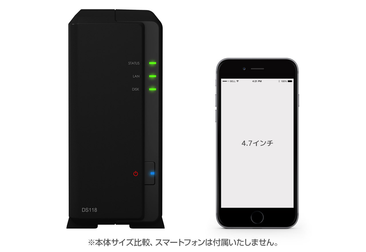 DiskStation DS118 | Synology 1ベイオールインワンNASキット | 株式