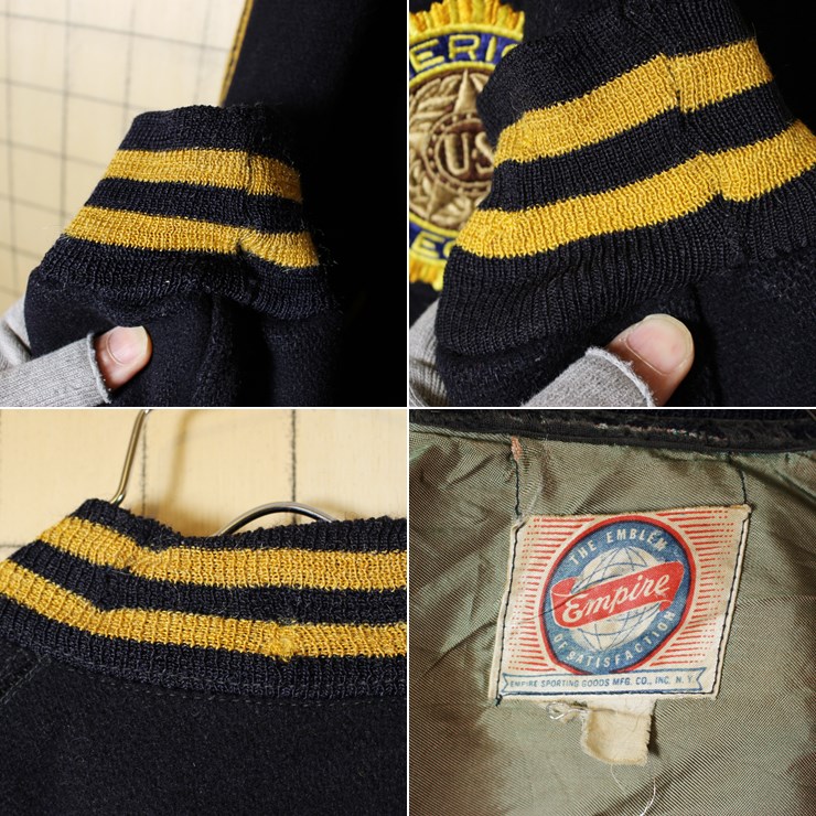 EMPIRE USA製 50s-60s ビンテージ 古着 ウール スタジャン ブラック